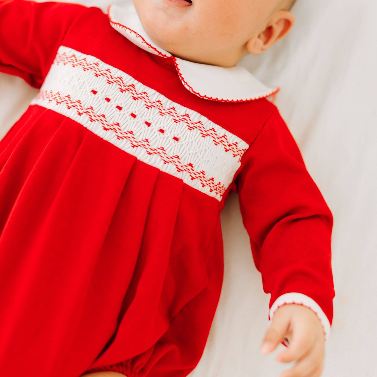 Chris Classics Smocked Unisex Footie - Red