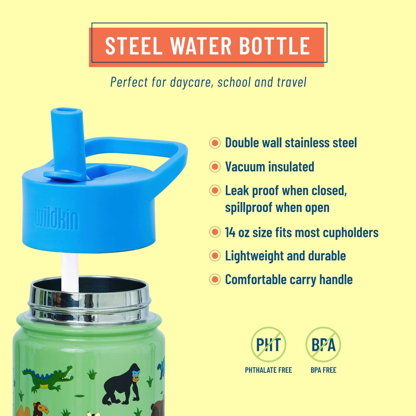 Wild Animals 14 oz Steel Bottle