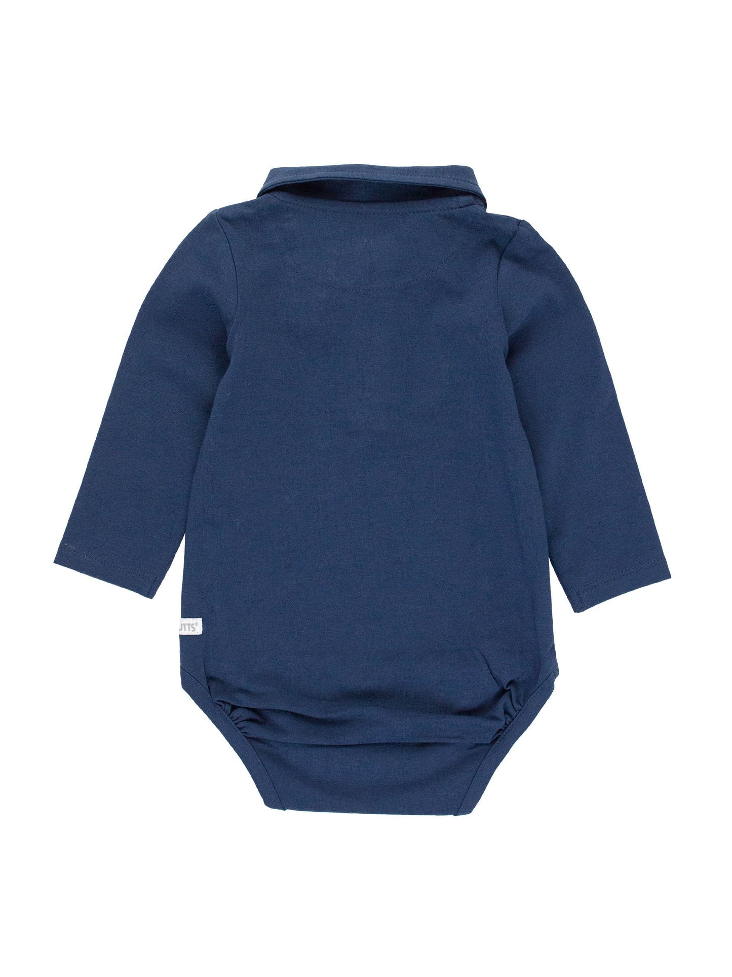 Baby Boys Dark Navy Knit Polo Bodysuit: Navy