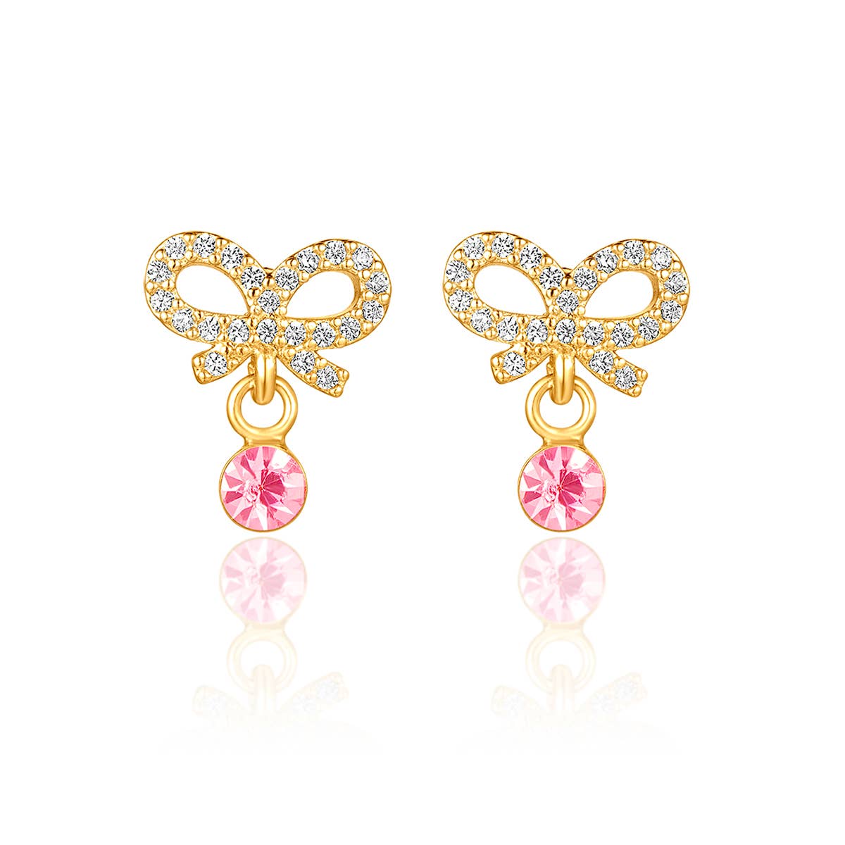 Little Luxe Drop Earrings | Crystal Bow with CZ