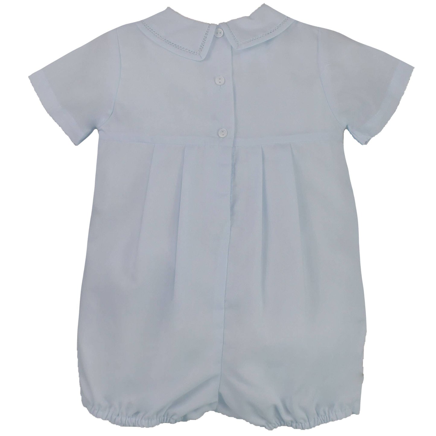 Diamond Smocked Romper: Blue
