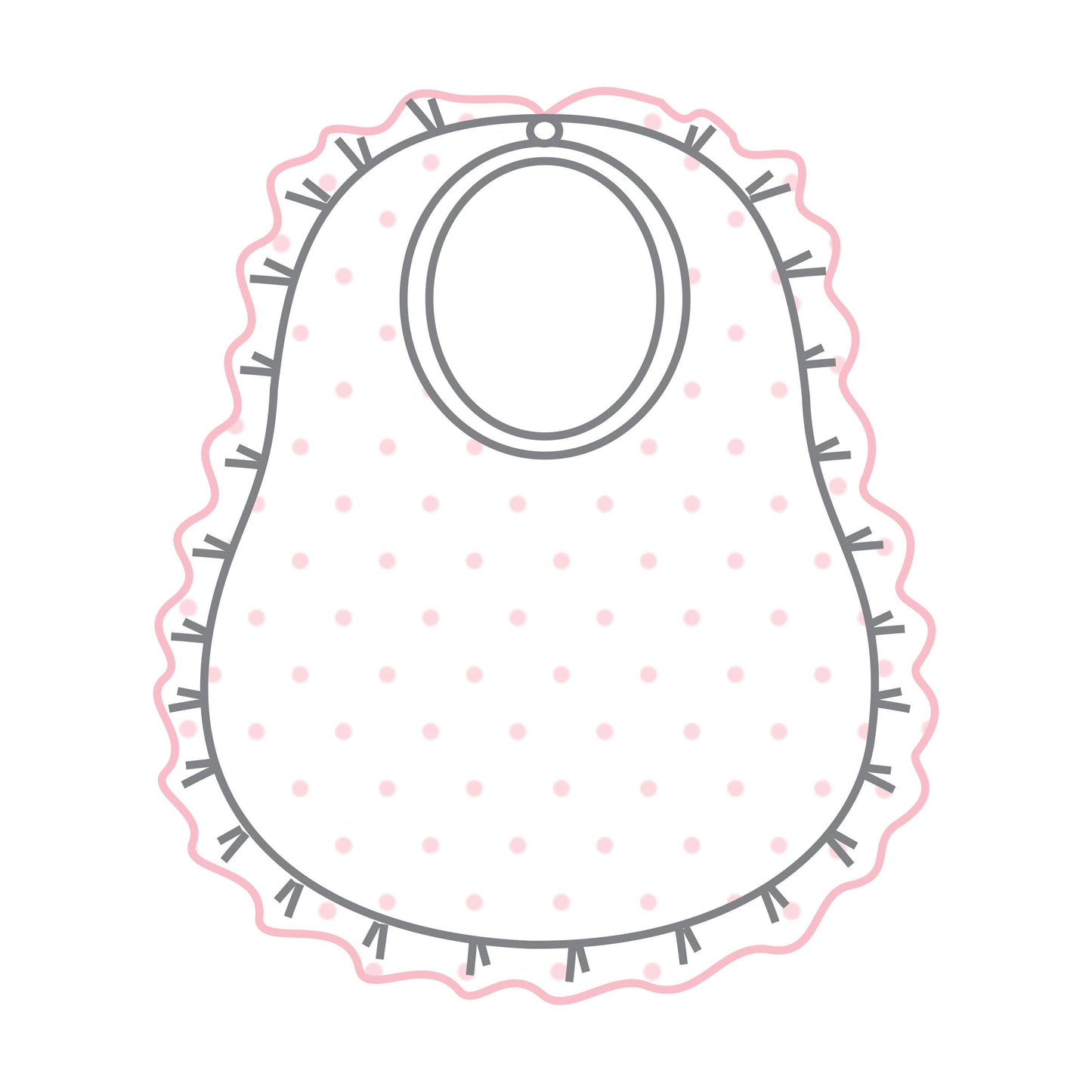 Mini Dots Ruffle Bib - Pink: Pink / O/S