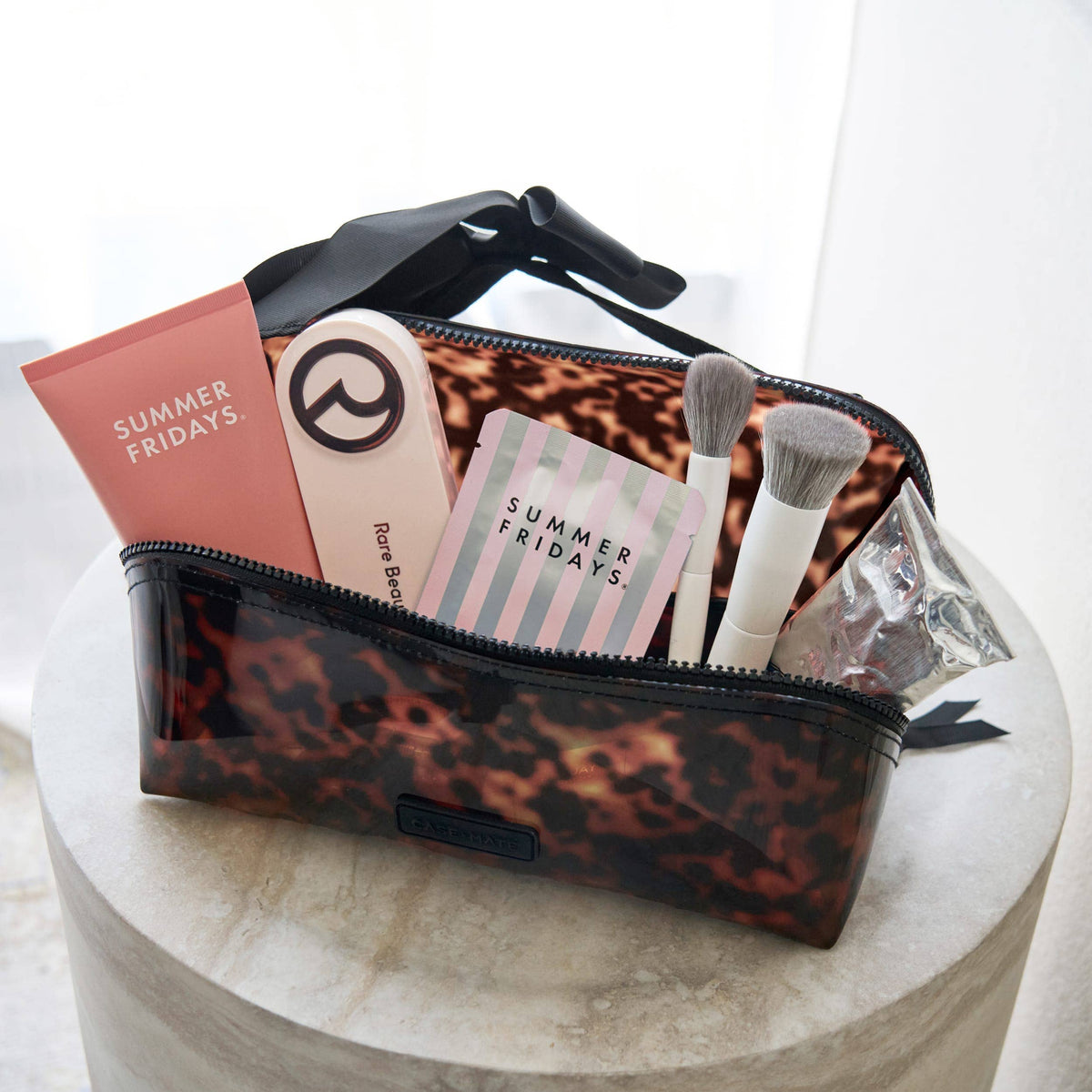 Jelly Cosmetic Bag – Waterproof Lay-Flat Makeup Bag: Tortoiseshell