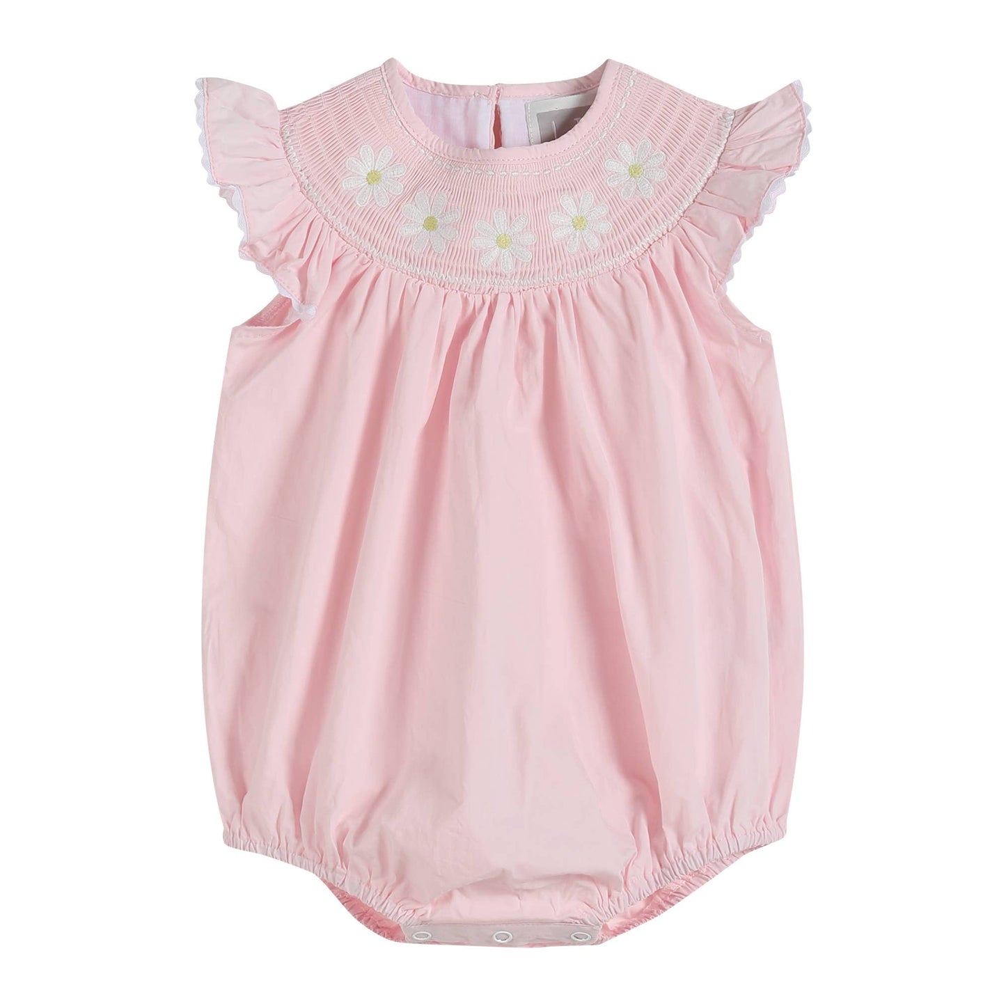 Light Pink Daisy Smocked Ruffle Romper