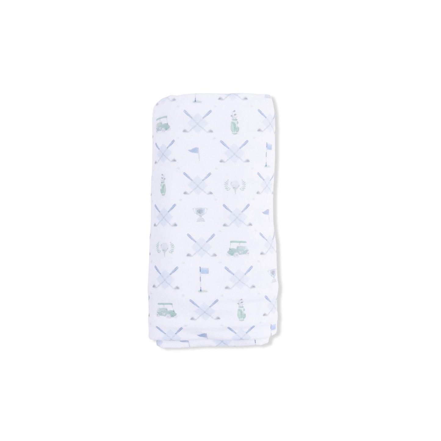 Golf Trellis Blue - Swaddle Blanket: 45X45