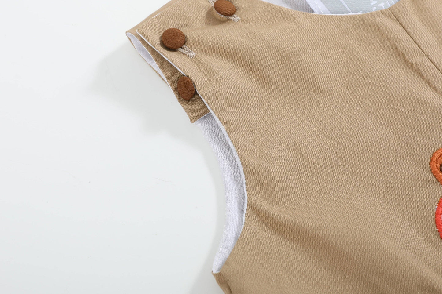 Light Brown Pumpkin Football Truck Overalls