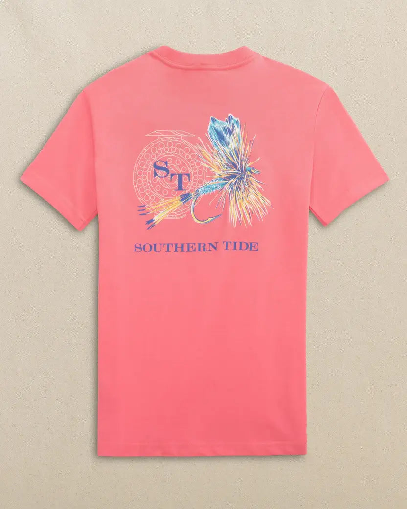 Youth SS Reel Fly Adams Tee: Island Pink