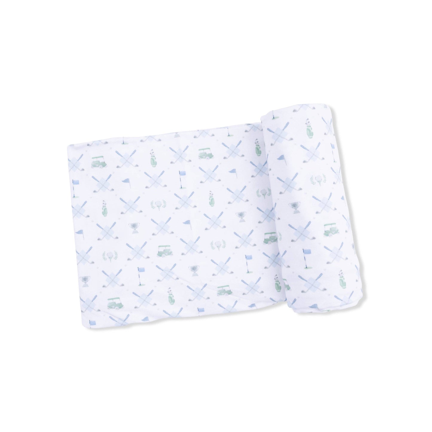 Golf Trellis Blue - Swaddle Blanket: 45X45