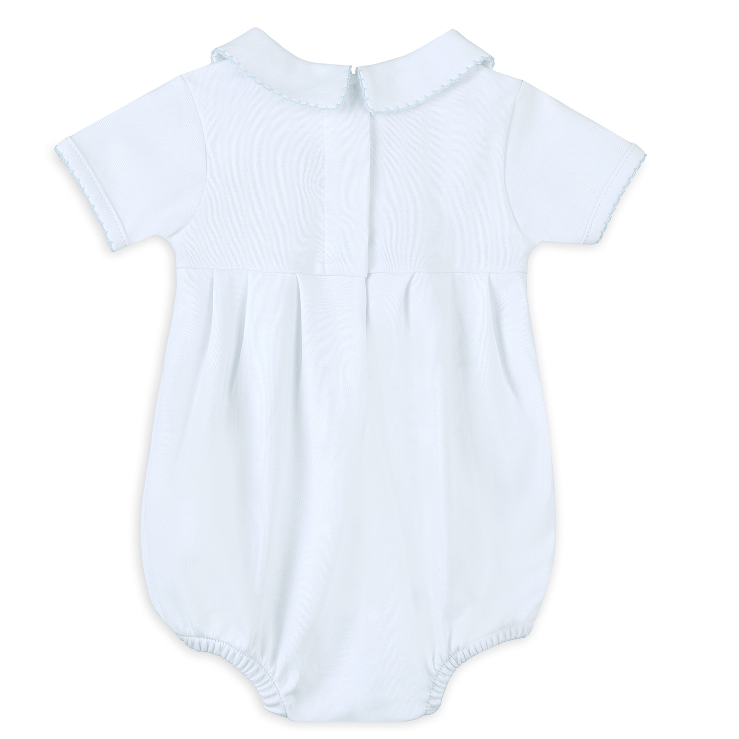 Landon's Classics Smocked Short Sleeve Bubble - Light Blue