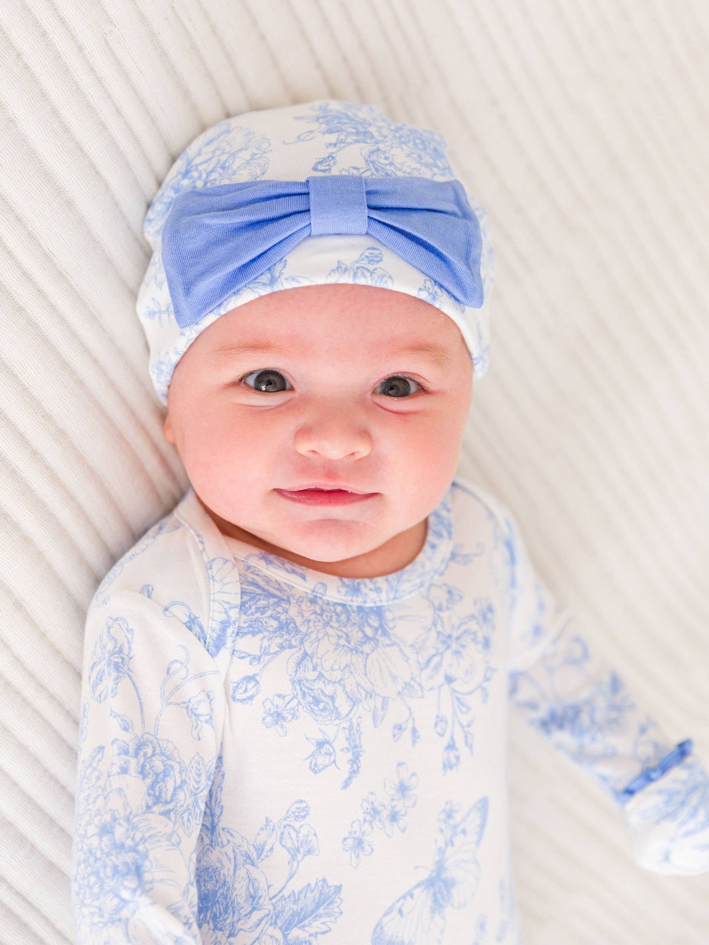 Baby Girls Periwinkle Blue Butterfly Garden Toile Bamboo Viscose Ruffle Knotted Sleep Gown & Hat Set
: Purple