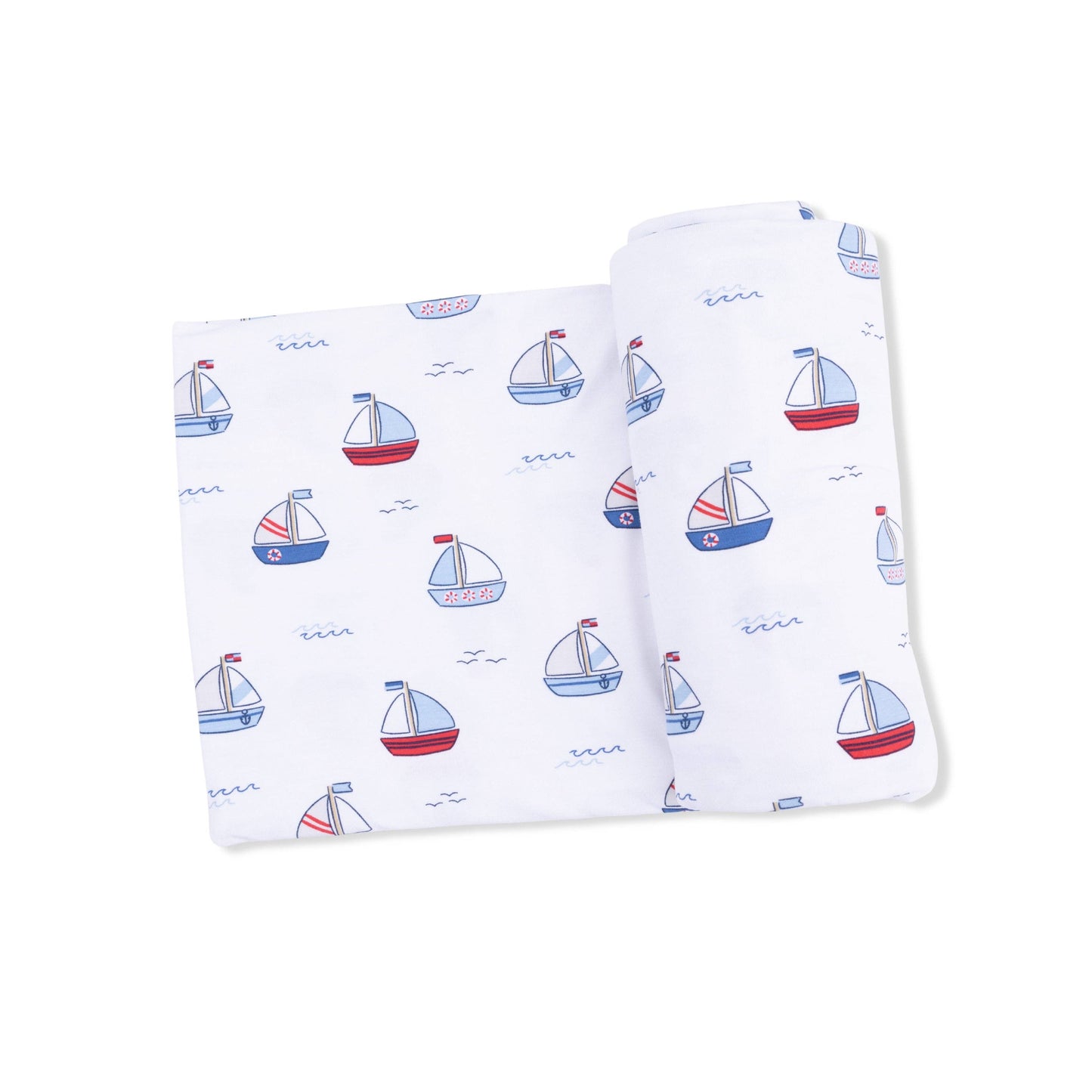 Bubbly Sailboats Blue - Swaddle Blanket: 45X45