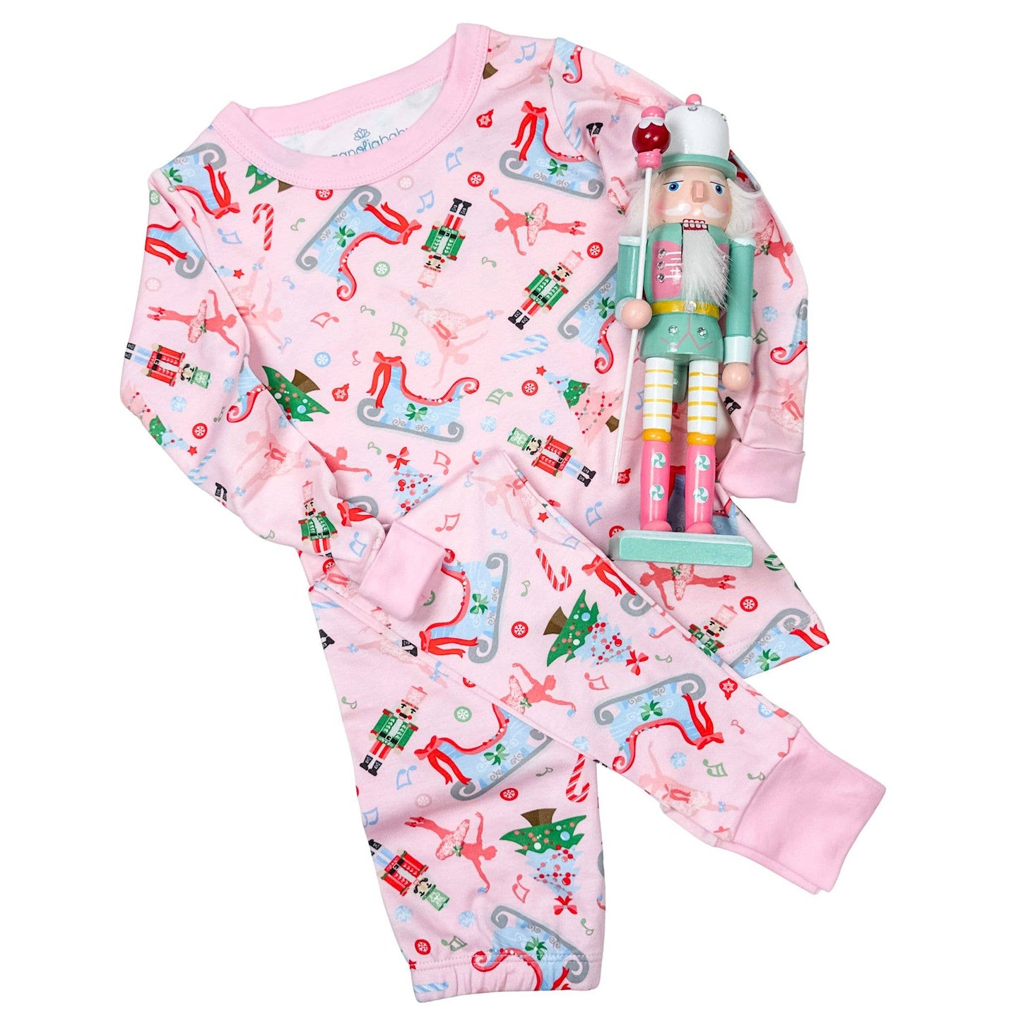 Nutcracker Joy Big Kid Long Pajamas: Pink