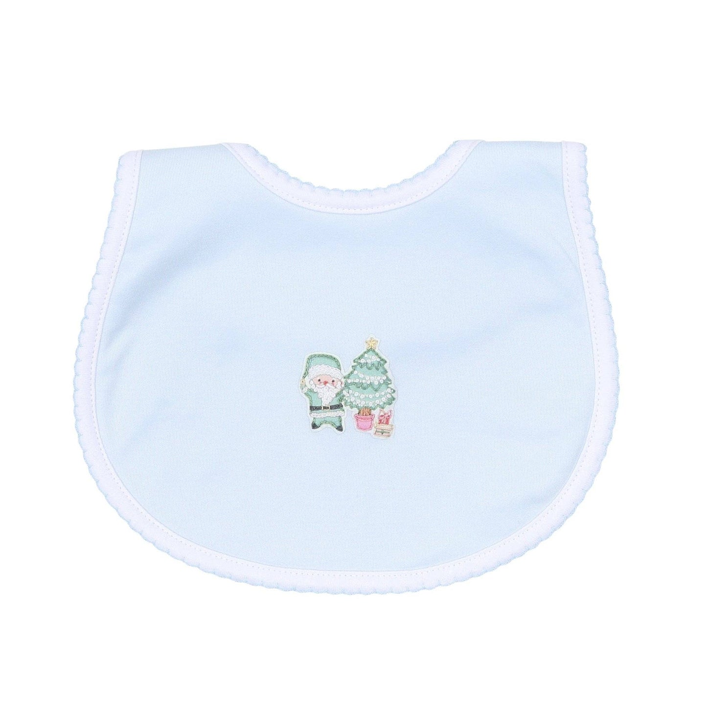 Sweet Little Christmas Embroidered Bib - Blue: One Size