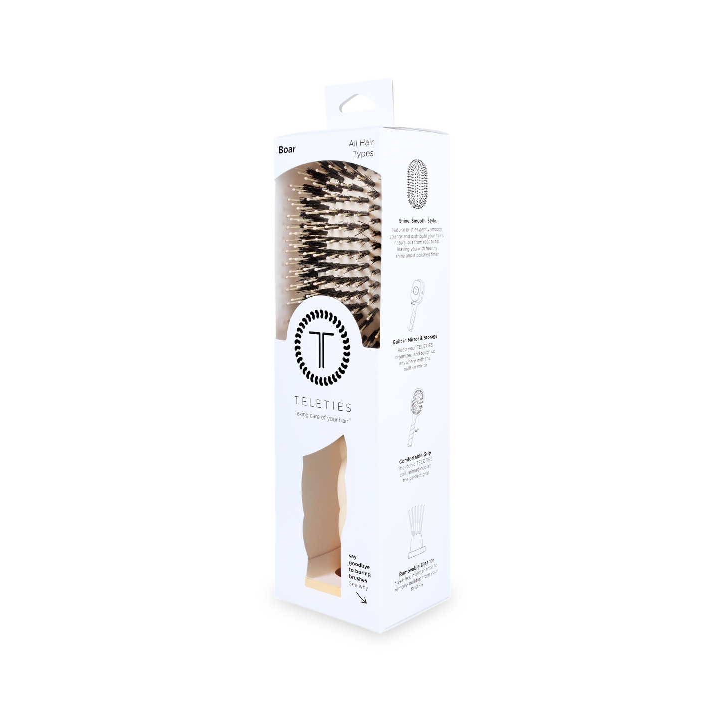 Boar Bristle Hair Brush | Tan