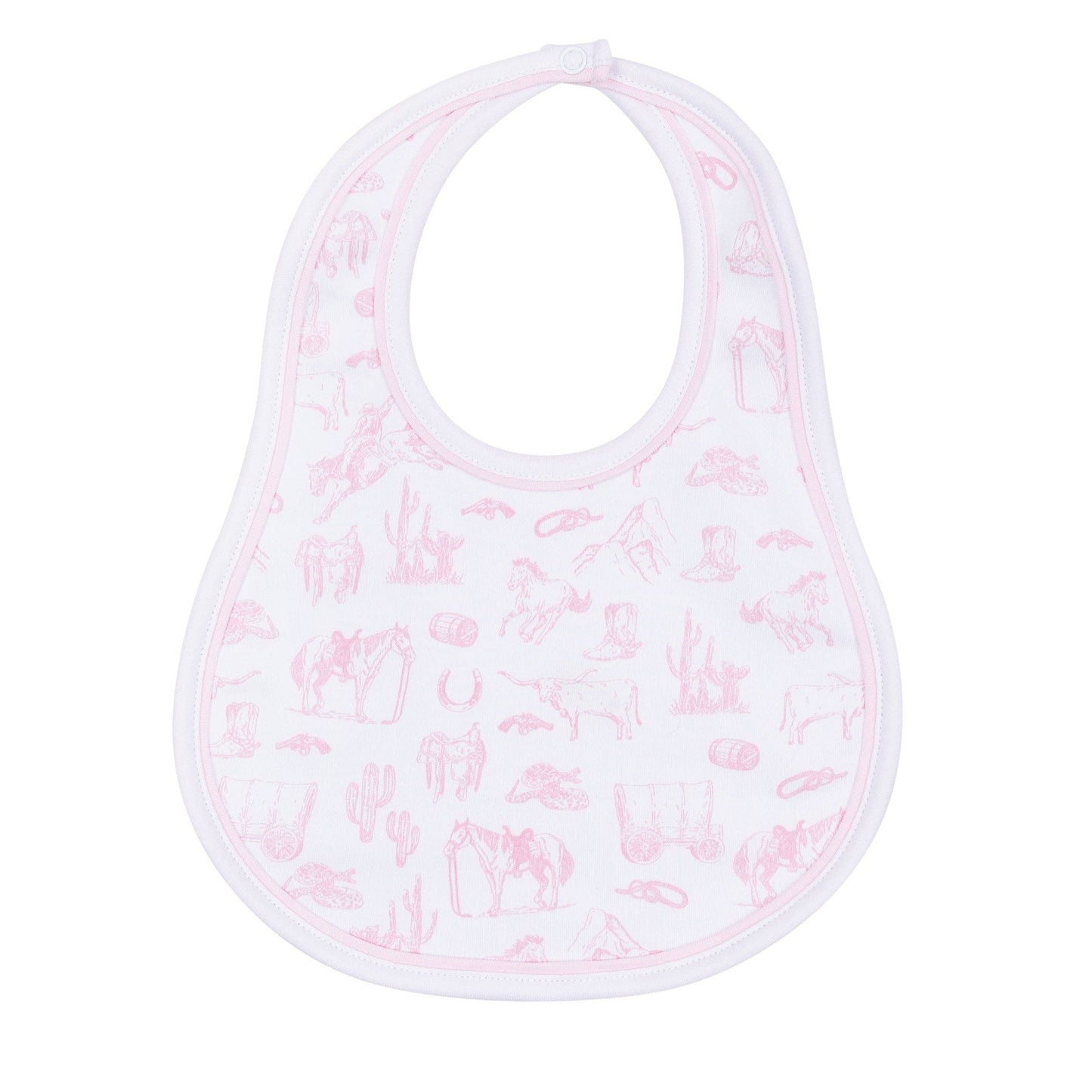 Wild West Toile Bib - Pink: One Size
