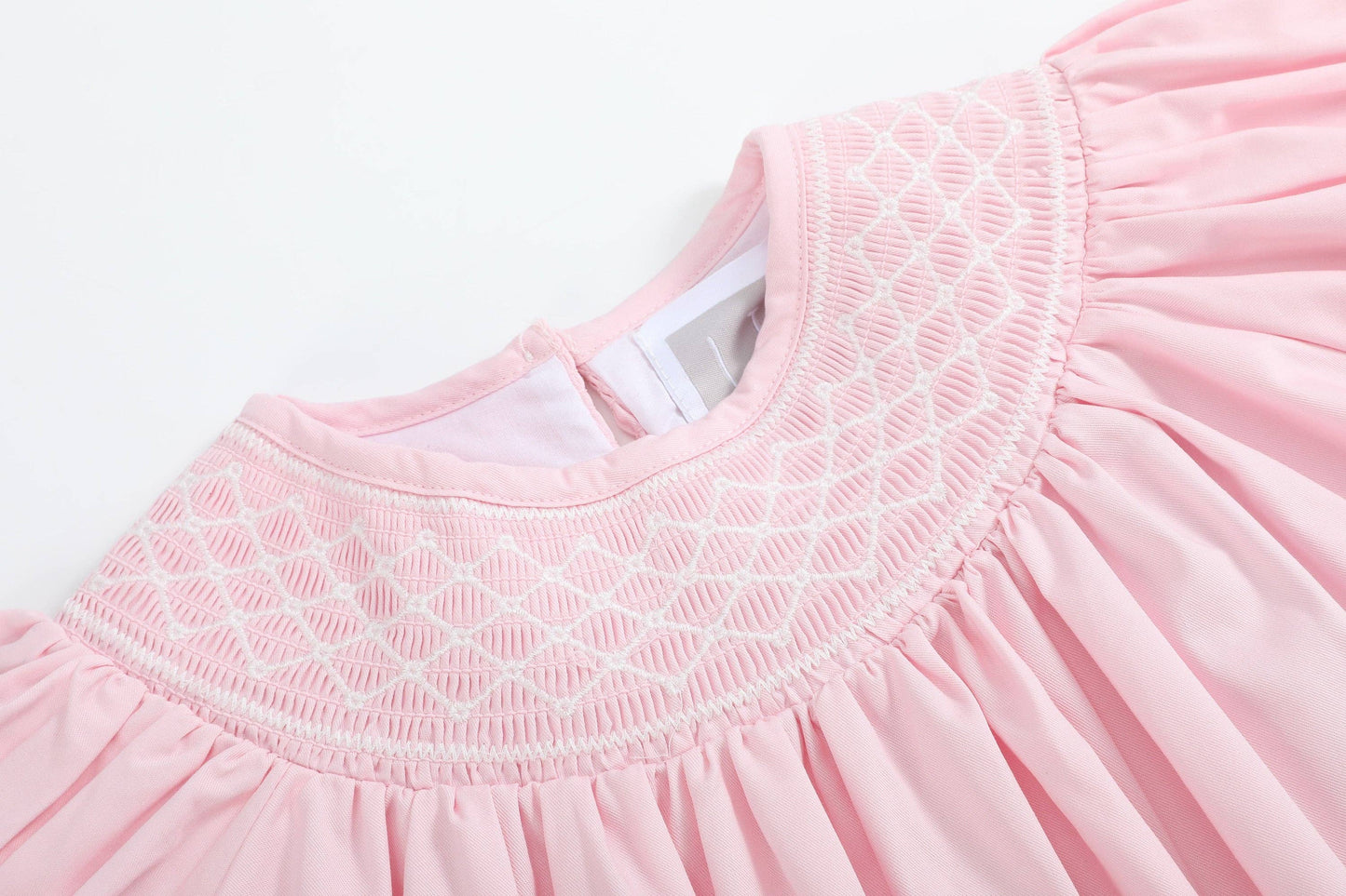 Pink and White Smocked Bishop Dress