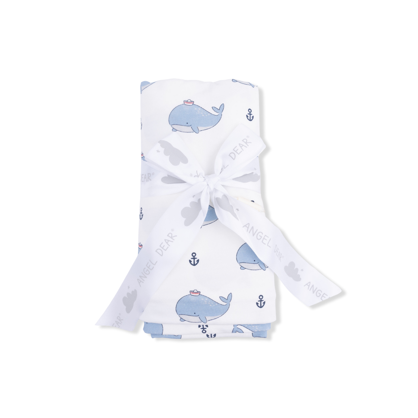 Bubbly Sailor Whales Blue - Swaddle Blanket: 45X45