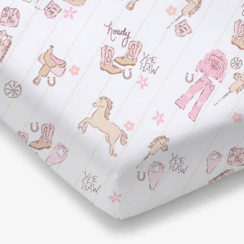 Cowgirl Nursery - Crib Sheet: 52X28
