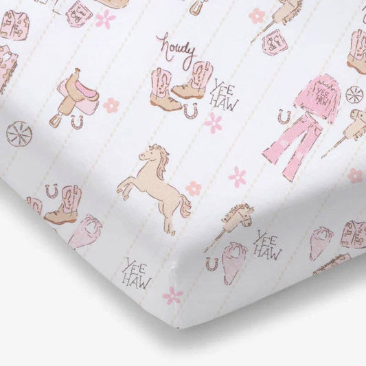 Cowgirl Nursery - Crib Sheet: 52X28