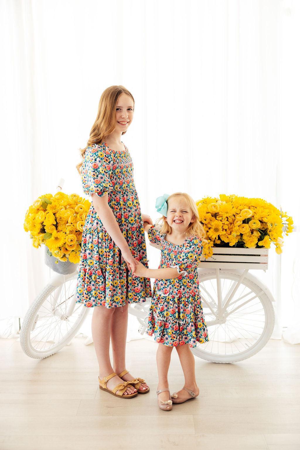 Beautiful Blossoms Smocked Ruffle Dress